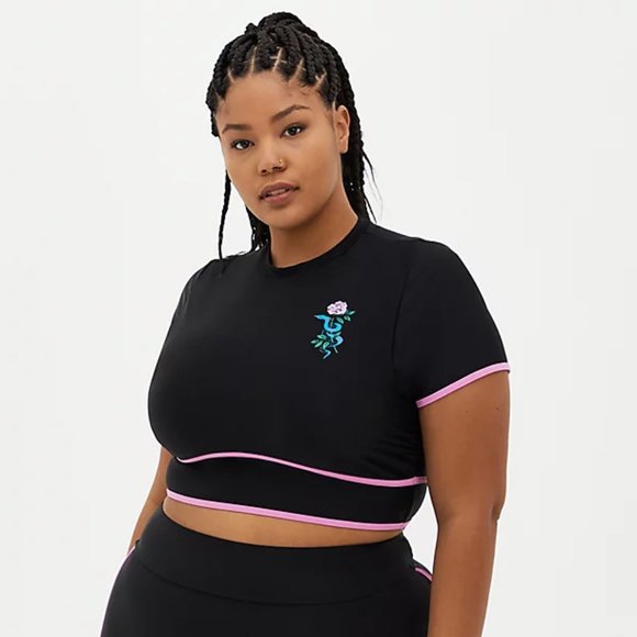 torrid Other - Torrid Black Snake Rose Crop Rashguard NWT